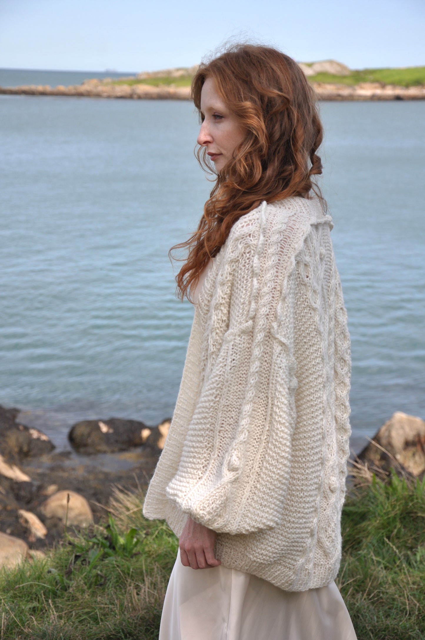 Eileen Cream Luxury Hand Knit Cardigan from BAWN