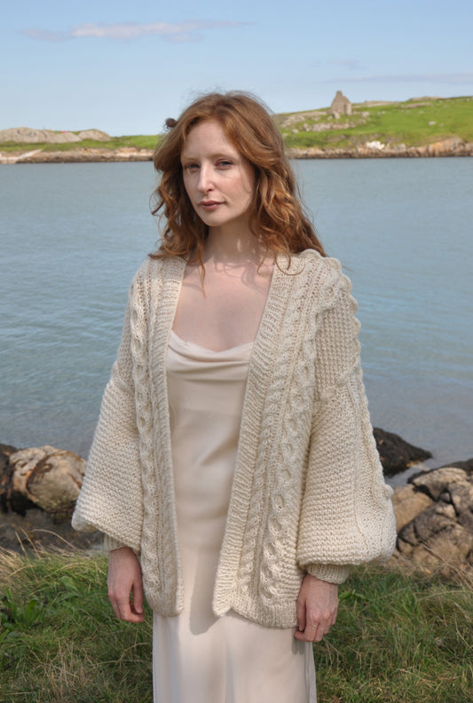 Eileen Cream Luxury Hand Knit Cardigan from BAWN