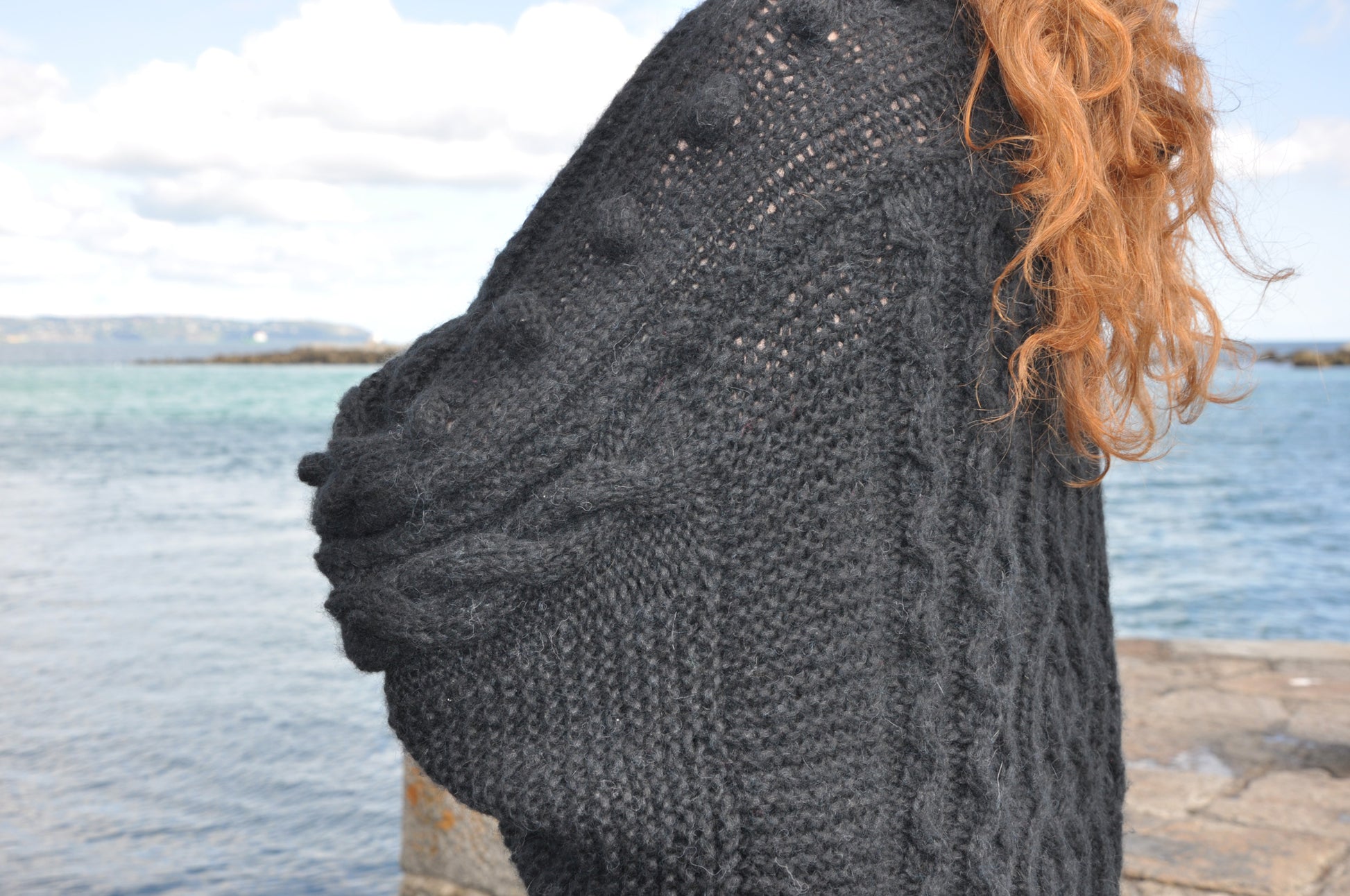 Ciara black luxury hand knit sweater from BAWN