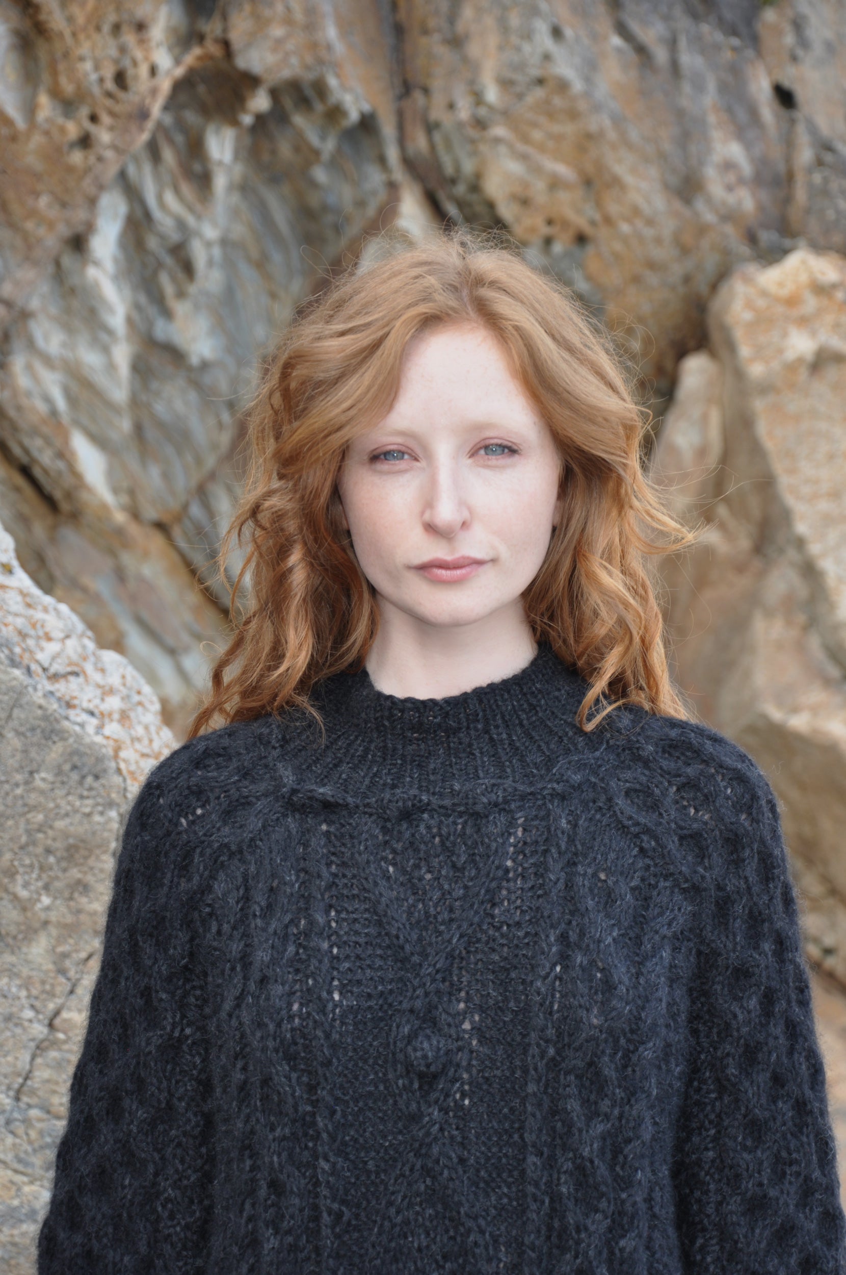 Grainne Black Luxury Hand Knit Dress