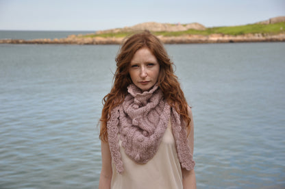 Caitriona Shell Pink Triangle Scarf from BAWN