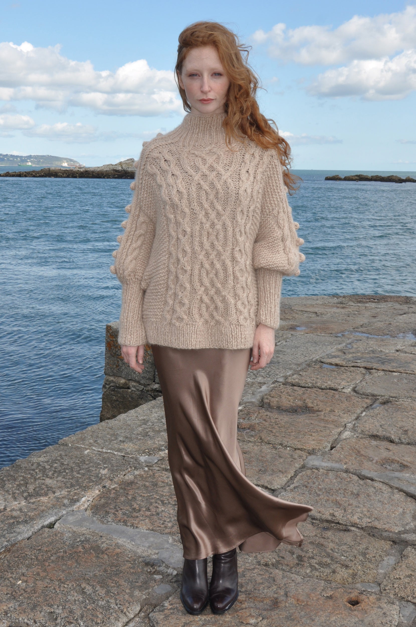 Ciara Fawn Luxury Hand Knit Sweater from BAWN
