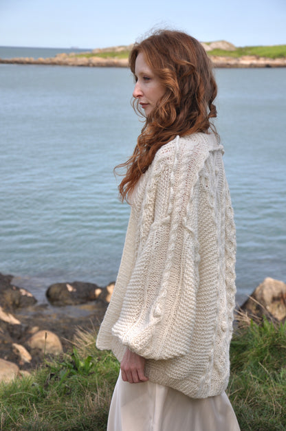 Eileen Cream Luxury Hand Knit Cardigan from BAWN 