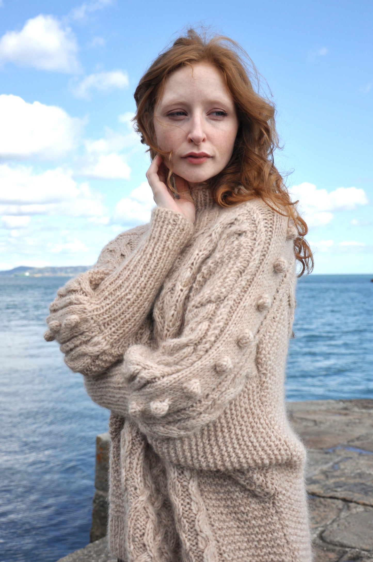 Ciara Fawn Luxury Hand Knit Sweater from BAWN