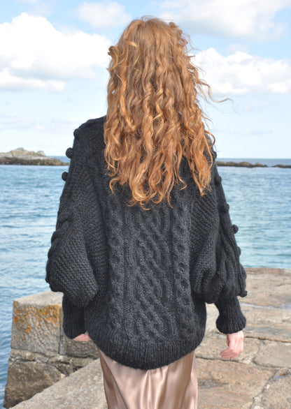 Ciara black hand knit sweater from BAWN