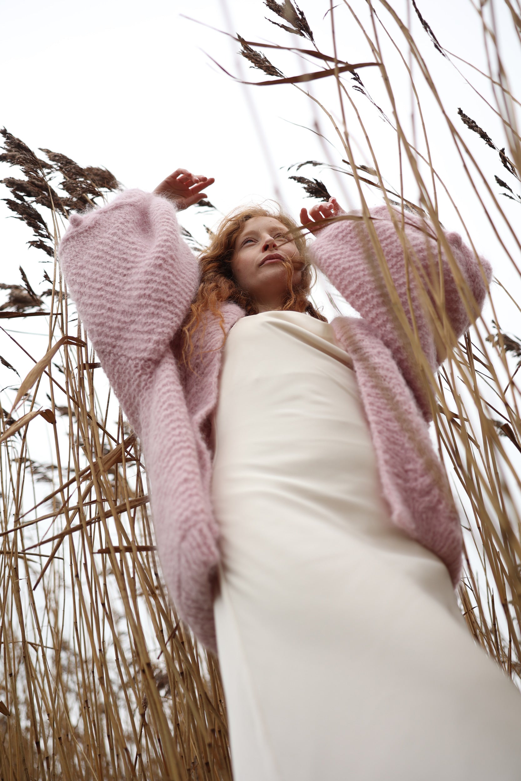 Naturally luxurious hand knit fluffy pink cardigan honouring Irish heritage from BAWN 